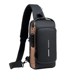 Men's Multifunction Anti-USB Shoulder Bag Man Crossbody Cross body Travel Sling Chest Bags Pack Messenger Pack For Male
