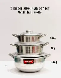 5pcs aluminum pot set with lid and handle