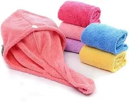 Girl's Hair Drying Hat Quick-Dry Hair Towel Cap Hat Bath Hat Microfiber Solid Towel Cap Super Absorption Turban Hair Dry Cap(D)