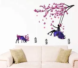 Decal O Decal' Blue Butterfly with Motivational Quotes ' Wall Stickers (Pack of 1, Angel on Swing with Little Deer and Butterfly) (FROM INDIA FAAZ)