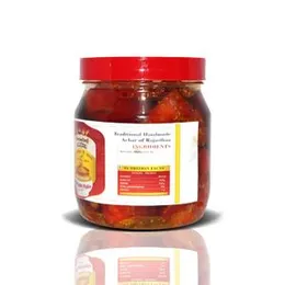 Growing Villagers Red Chilli Pickle Homemade Bharwa Masala Stuffed Lal Mirchi Ka Achaar | Rajasthani Special Laal Mirch Achar | Less Oil | Jar Of 800