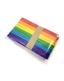 15 cm x 2 cm Large 50 Pcs craft Popsicle sticks Ice cream sticks multi color natural wooden Ice Stick
