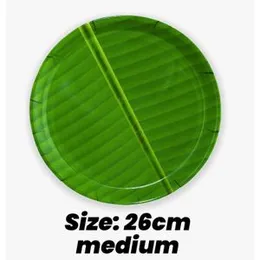 Banana Leaf Tray Antique Design Serving Plate Round Shape