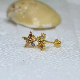 Gold Plated Star Colour Stud Earring For Women.