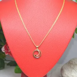 Gold Plated 2.8mm Bismark Chain With Glamira Pendant With Stone For Women-24 inch