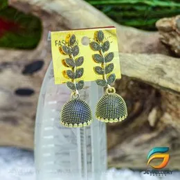Traditional  Oxidised  Jewelry Leaf Design Jhumki Jhumka Earrings /Girls for Women.