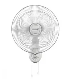 Delmege Wall Fan Without Remote 16 Inch 400mm White DF-WA-01 55W High Speed Motor 1300 RPM 3 Speed Settings 90 Degree Oscillation Adjustable Tilt Pull