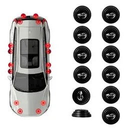 Gozaqe Car Door Shock Absorber,12 PCS,Car Door Shock Absorber Pads Protector Gasket Guard Silicone Sticker Accessories,Universal PVC car Shock Absorbe