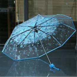 Transparent Flower Design Umbrella