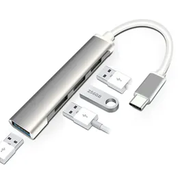 4-in-1 USB-C Hub Multiport Adapter – Aluminum Body USB Splitter
