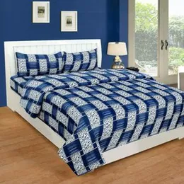 Twill Cotton Bed sheet With 2 Pillow Covers with zip double and queen