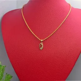 Product details of Gold plated Elegant 2mm rope chain with new heart stone pendant â¢ Elegant 2mm rope chain with new heart stone pendant â¢ Materia
