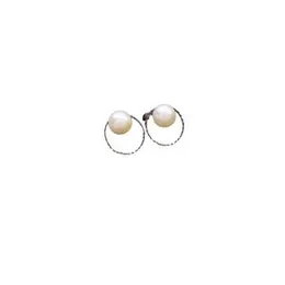Earrings For Women Black Silver Plated Stud Earrings With Pearl.