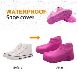 Waterproof Rain Shoes Cover Non-Slip Water Resistant Overshoes Silicone Rubber Rain Shoe Cover Protectors for Kids, Men, Women 1 Pairs (Large Shoe Cov