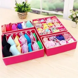 Drawer Organizer for Clothing 4 Pack Sock Underwear Organizer Fabric Dresser Drawer Storage Box Foldabl Closet Cabinet Dividers for Bras Lingerie Scar