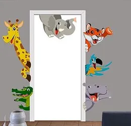 rawpockets Cartoon Kids Animals PVC Vinyl Wall Sticker (Wall Coverage Area - Height 100 cms X Width 120 cms) (FROM INDIA FAAZ)