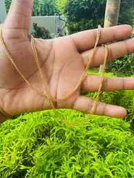 ESH Gold Plated 18/24 Inch 2.5MM Double Albert Type Chain for Women & Men (Without Pendant)