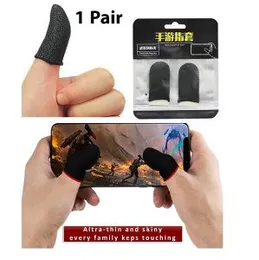 ABS Alloy Game Controller for PUBG Mobile Phone Gamepad Joystick Trigger Z06 & Finger Anti-sweat Gaming Thumb Sleeves (1 Pair)
