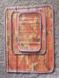 Kitchen Accessories Placemats 3 in 1 set bamboo Non-Slip Heat Resistant Dining Table Placemats Stain Resistant Anti-Skid Washable Table Mats