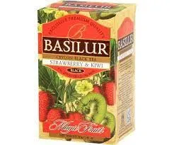 Basilur Ceylon Black Tea Strawberry & Kiwi Magic Fruits 25 Tea Bags (Net Wt. 50g)   tea powder