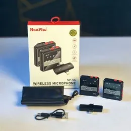 Neepho NP-56 Dual Wireless Microphone â Clip-On Mic for YouTube, Live Streaming, Vlogging & Interviews | Active Noise Cancellation, Clear Sound & Lo