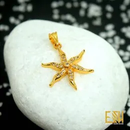ESH Gold Plated Stylish Jasmine Theme Pendant for Women
