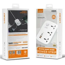 LDNIO SC3416 Custom Wholesale Universal Electrical Cord Strip 3 Outlets 4 GaN USB Port Multi Power Strip Plug Boar Extension Socket