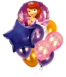 9 Pcs Foil Balloons Sofia Birthday Party Decorations