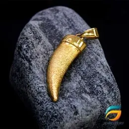 Gold Plated Pendant Stylish Lion Tooth Shape Rich Look For Men.
