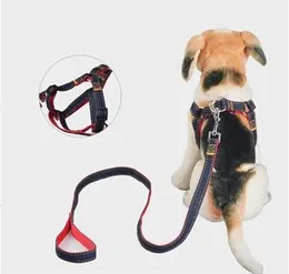 Denim Dog Harness and Leash Set Breathable Step in Dog Vest Outdoor Walking Pet Leash Chest Strap Dog Accessories