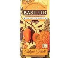 Basilur Magic Fruits Mango and Pineapple Loose Ceylon Black Tea. 100g  mango flavour tea powder