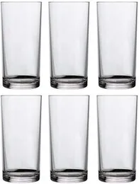 Highball Glasses 16 Oz. Set of 6 Tall Square Glass Cups - Home Essentials & Beyond Premium Quality Beverage Cooler Glassware. Uses for Bar Glasses, Wa