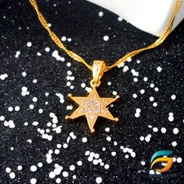Gold Plated Guaranteed 18/24 inch Karali / Disco Chain with Star pendant Necklace for ladies.
