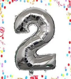 16" Foil Numbers Silver Balloon Numbers 0 - 9 Birthday Party