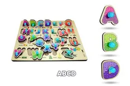 APPSTER Colorful Wooden Puzzle Toy for Kids Jigsaw Puzzles for Adults Baby Learning Educational Toys Board Game (ABCD + Shape &amp; Color + Number + B
