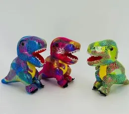 multicolored, sparkling plush Tyrannosaurus Rex toys