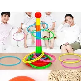 Ring Toss Clown Ferrule Ring Toss Game Wooden Throwing a Ring Toy with 5 Color Plastic Rings for Kids & Adults Indoor or Outdoor Family Fun