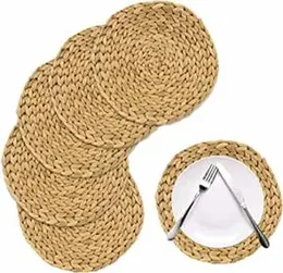 Round Placemats Natural Seagrass Woven Dining Table Mats 6 pieces