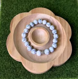 White Natural Stone Bead Bracelet for Boys Casual Fashion Wristband, Premium Fashion Jewelry, Adjustable Beaded Wristband