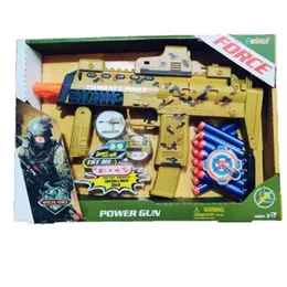 2 in 1 Force Power Gun for Kids Soft Dart Shooting & Gun Vibrate with Sound & Light Effects Nerf Gun