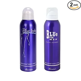 Rasasi Blue for Men & Blue Lady Deodorant Spray 400ml (Pack of 2)