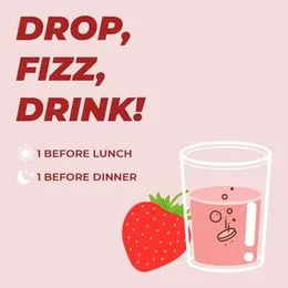 PlanVita -30Effervescent Tablets Japanese Glutathione & Vit. C Antioxidants for clear, glowing skin Sugar-free, Strawberry flavour (Pack of 2) (FR