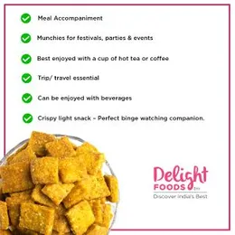 Delight Foods Sabudana Crackers 300g (Pure Groundnut Oil) | Healthy Snacks | Tapioca Crackers | Rajasthani Namkeen | Peanut Oil | No Preservatives FRO