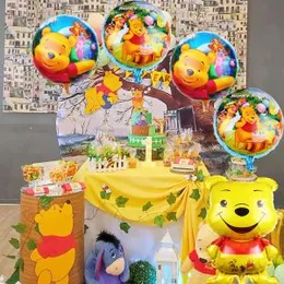 5pcs Foil Disney Winnie the Pooh Bear Foil Balloon birthday Decoratings