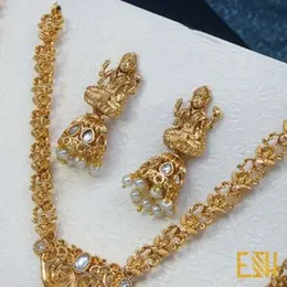 Fancy Gold Necklace with Earring for Women Wedding Jewelry Set