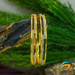 Gold Plated Guarantee Link Two Line Bangle for Women With Stone Fashion Jewelry Gift..