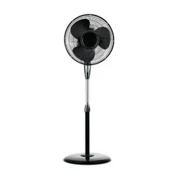 Delmege Pedestal Fan Black DFPE01 400mm Sweep 55W High Torque Motor 1300 RPM 3 Speed Settings Oscillating Adjustable Height 220-240V 1 Year Warranty
