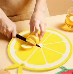 Lemon Shape Cutting Board Yellow Plastic Reversible 10 Inch Kitchen Chopping Board