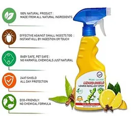 Home-Secure Lizard-Shield Natural Lizard Repellent Spray, Herbal Protection from Lizards, Long Lasting, Chemical Free, Pet Safe, Kids Safe, Eco-Friend
