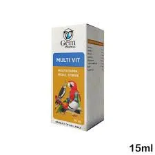Gem Pharma Multi Vit â 15ml for Birds Multivitamin Supplement for Growth, Moulting & Stress Relief